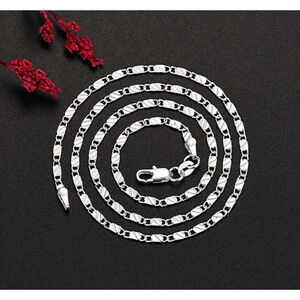 NEW Unisex Women’s 18k‎ Gold Plated S925 Figaro Chain Necklace 16”